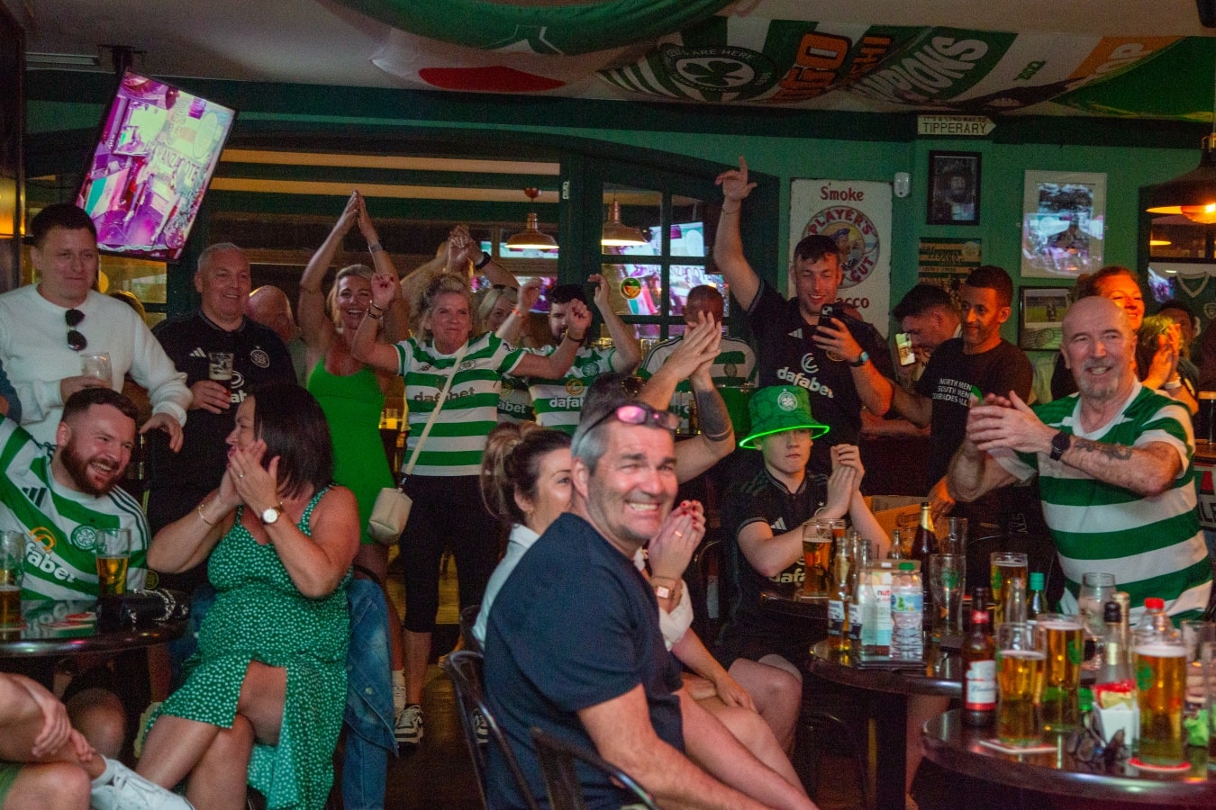 Bar 67 fans watching Celtic